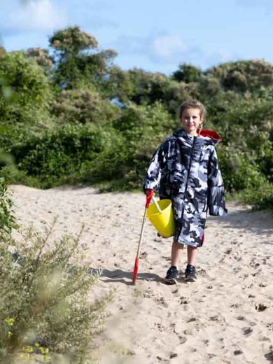 Children's Long Sleeve Drying Change Robe Camo XS